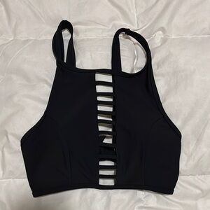 Black Strappy Swim Bra